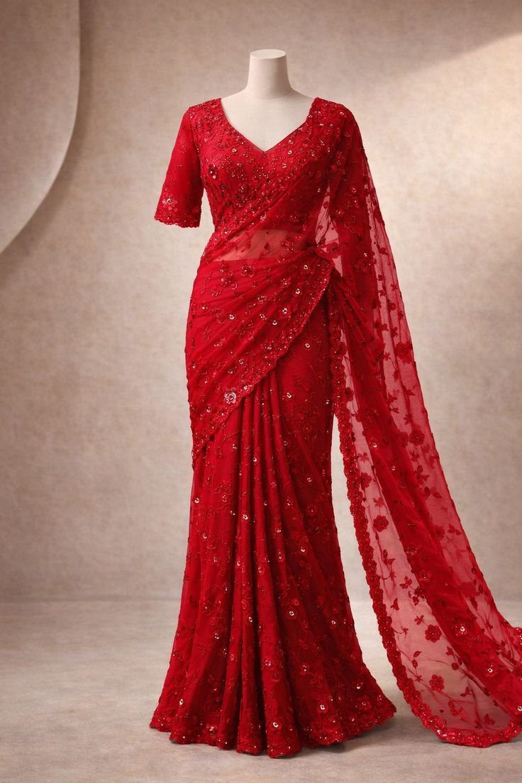 Kanjivaram Silk Vermilion Gold